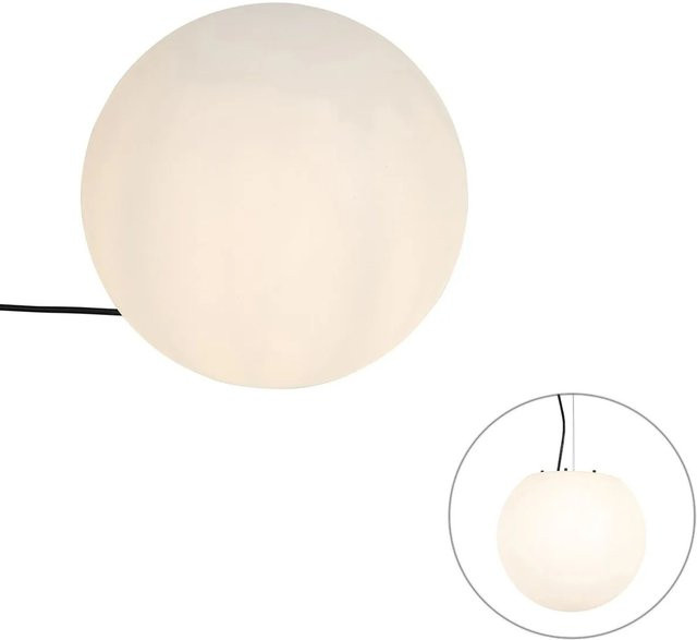 QAZQA Moderne Außenleuchte Nura in Weiß, IP44, E27, Höhe: 35 cm - Bild 1