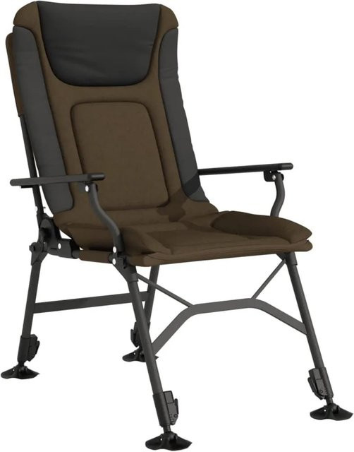 vidaXL Angelstuhl mit Armlehnen klappbar in Taupe und Schwarz mit Schaumstoffpolsterung und Stahlgestell - Bild 1
