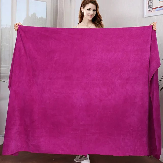 Extra dickes Mikrofaser-Badetuch in Weiß, superweich und schnell trocknend, B/H: 120 x 200 cm - Bild 1
