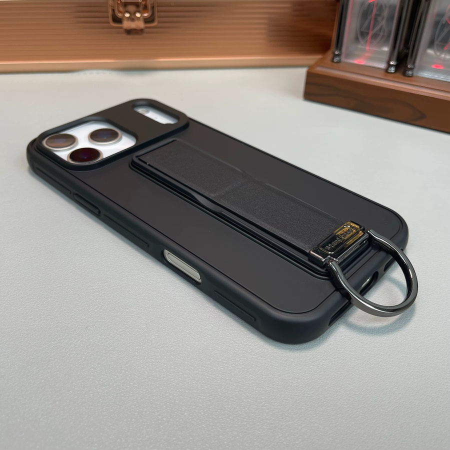RPKKS Stoßfeste Silikon-Handyhülle mit Metall-Fingerring-Ständer für iPhone 17, Air 16, 15, 14 Plus, 13 Pro Max in Schwarz oder Weiß - Bild 3