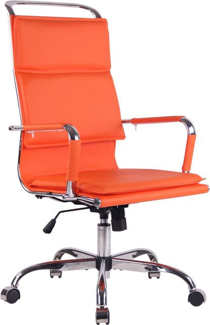 TPFLiving Bürostuhl Beta in Orange aus Kunstleder mit Armlehnen und Rollen, B/T/H: 58 x 63 x 115 cm - Bild 1