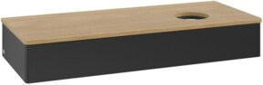 V&B Waschtischunterschrank Antao mit Beleuchtung, Eiche Honig, Blau lackiert, B/T/H: 120 x 50 x 19 cm - Bild 1