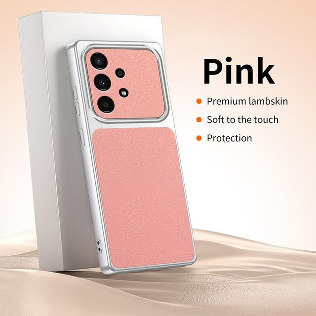 GOINSIE Silikon-Handyhülle mit Litschi-Muster in Rosa für Samsung Galaxy A53, A33, A23 5G und A32 4G - Bild 1