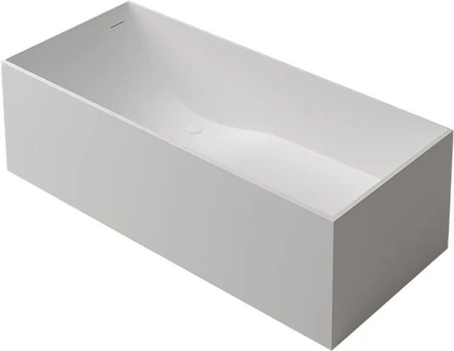 Freistehende rechteckige Badewanne aus Mineralguss von 360Home in Weiß, B/T/H: 120 x 68 x 55 cm - Bild 1