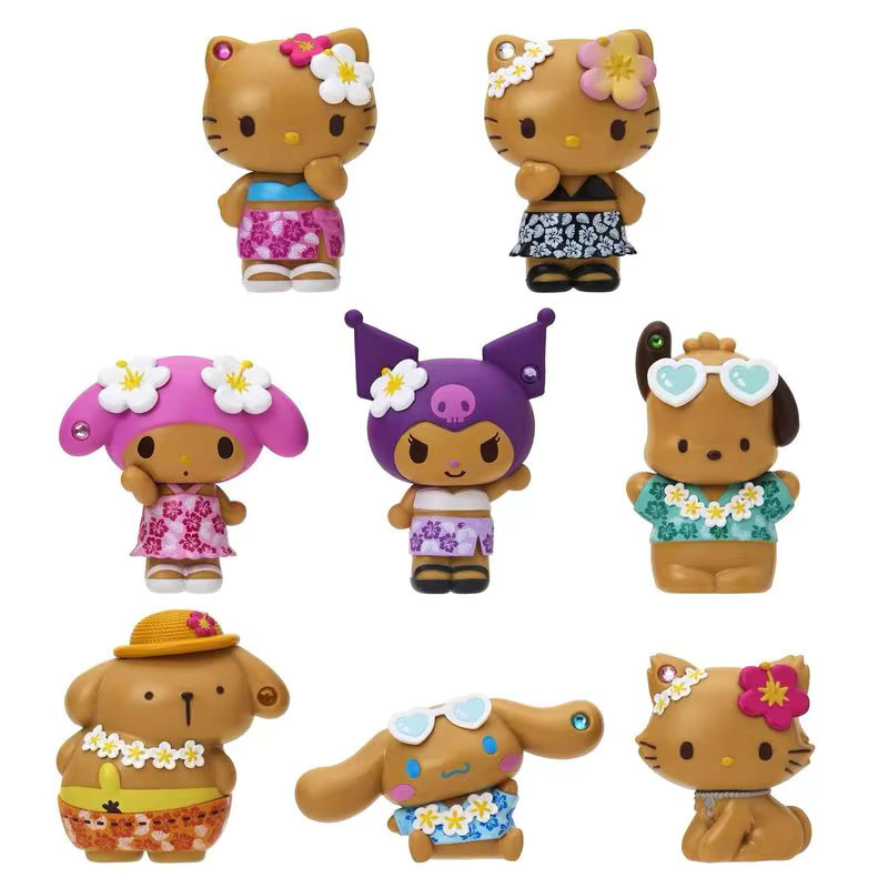 Sanrio Hello Kitty Sonnenbad Hawaii, Blind Box, Hängekette, Schwarz - Bild 2