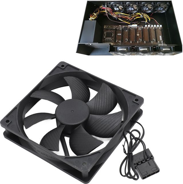 VBESTLIFE Computergehäuselüfter in Schwarz mit Dual-Kugellager und 3000 U/min, B/T/H: 12 x 12 x 2,5 cm - Bild 1
