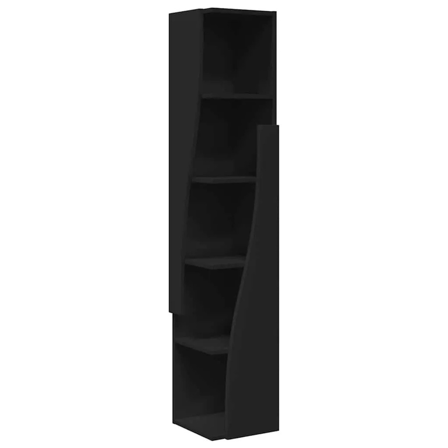 vidaXL Eckschrank Schwarz Modern aus Holzwerkstoff B/T/H: 27,5 x 27,5 x 140 cm - Bild 2