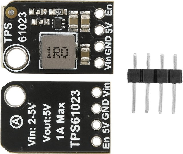 TPS61023 Mini-Boost-Modul in Schwarz, Spannungs-Aufwärts-Booster-Board zur Umwandlung von 2–5 V DC auf 5 V, 1 A - Bild 1
