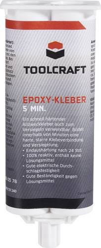 TOOLCRAFT Epoxy 5 Min. Zwei-Komponentenkleber EPO5.K50, transparent und weiß, 50 ml - Bild 1