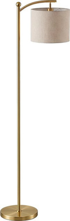 HOMCOM LED Stehlampe Gold mit Stoffschirm, stufenlos dimmbar mit Timer und Fernbedienung