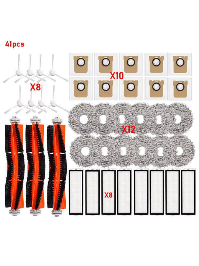 Zubehör-Set für Xiaomi Mijia X10 + Omni 1S B101CN B116 und Dreame L10s Ultra S10 Pro mit Filter, Mopp-Pads, Staubbeuteln und Seitenbürsten - Bild 3