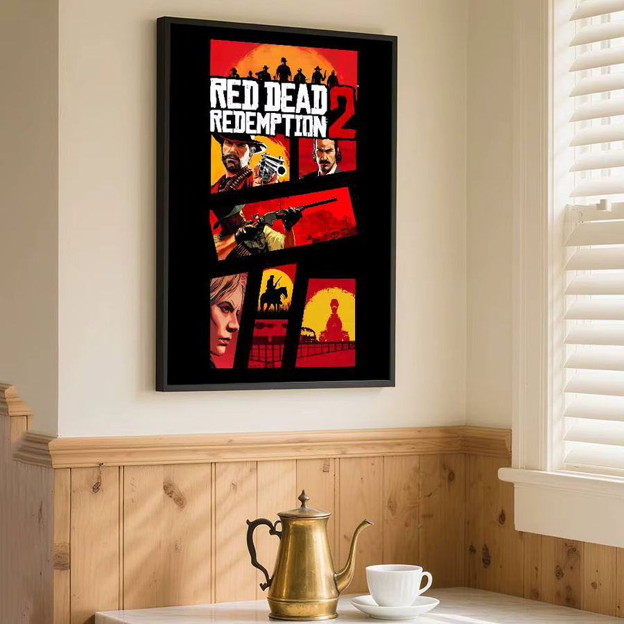 Kayou Red Dead Redemption 2 Poster Kunstdruck im Anime-Stil, Mehrfarbig, B: 15,0 cm, H: 10,0 cm - Bild 6