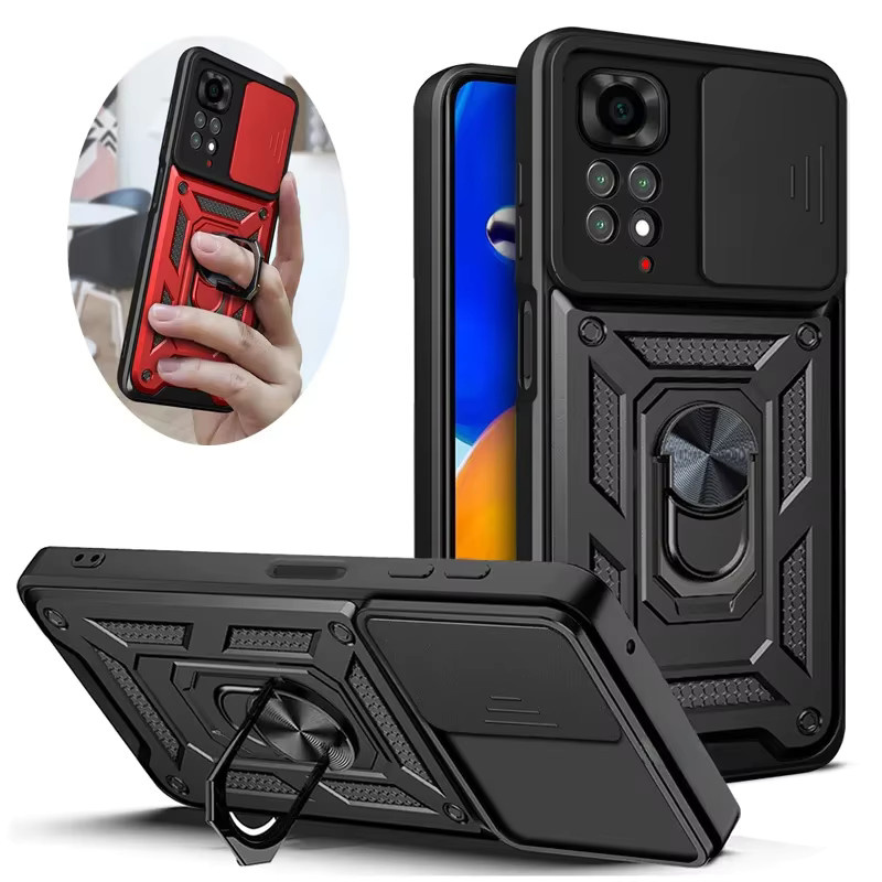 Slide Kamera Objektiv Schutzhülle für Xiaomi Redmi Note 13 12 11 Pro Plus 11s 12s in Schwarz oder Grün - Bild 6