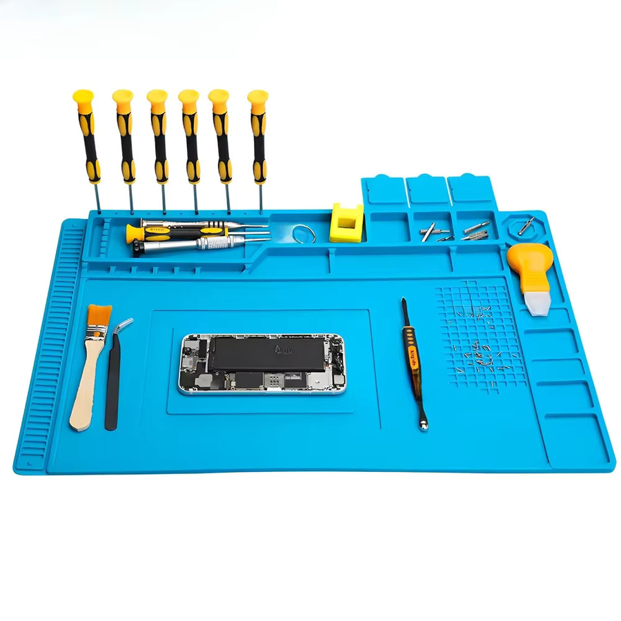 YIAEEY ESD Silikon Wärmedämmmatte Blau für Lötarbeiten und Elektronikreparatur - Bild 1