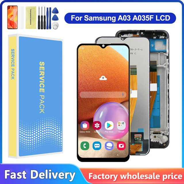 Samsung A03 LCD Display Touchscreen Digitizer Montage mit Rahmen für SM-A035F/DS A035M A035F in Schwarz, 6,5 Zoll - Bild 1