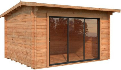 Palmako Gartenhaus Ines Slide Plus aus Fichtenholz in Braun mit Satteldach B/T/H: 390 x 300 x 250 cm - Bild 3