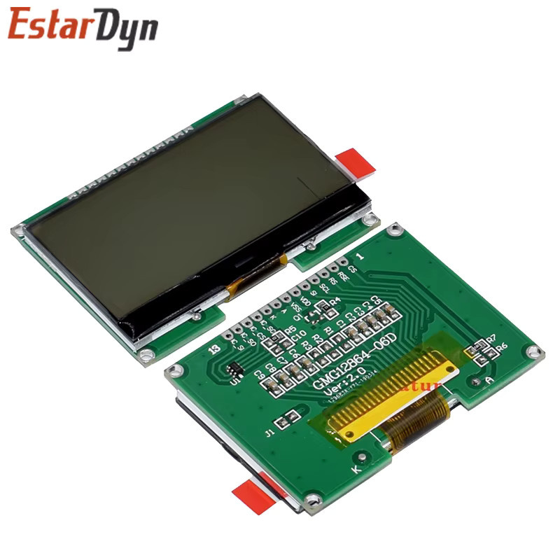 Estardyn LCD-Modul 12864-06D COG Punktmatrix-Bildschirm mit chinesischer Schrift und SPI-Schnittstelle in Grau - Bild 4