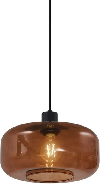 QAZQA Retro-Pendelleuchte Bizle in Schwarz mit Bronzeglas - Bild 1