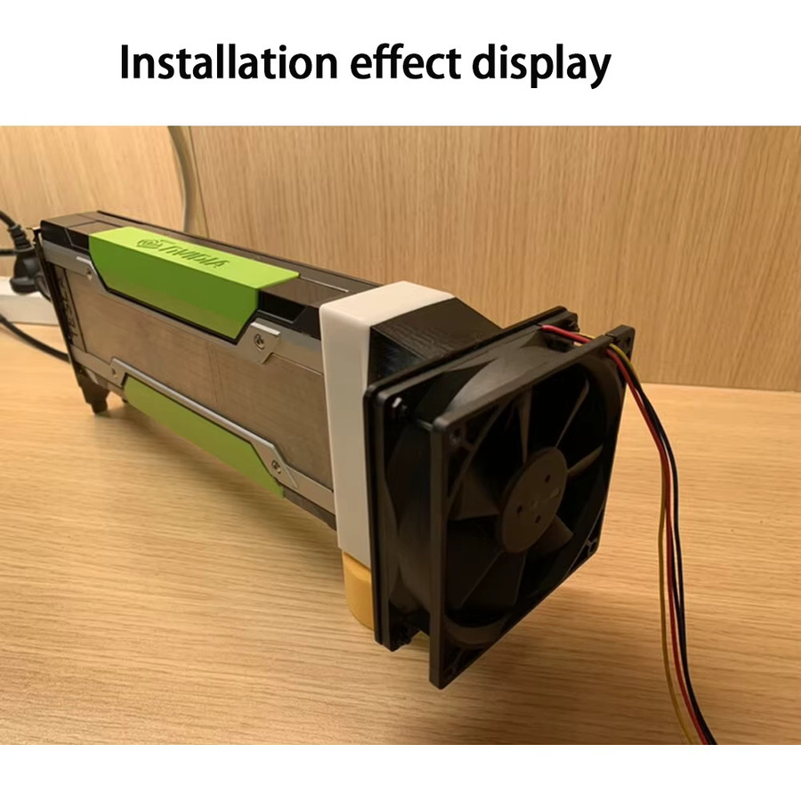 Aktiver Kühlventilator 90mm in Schwarz als Upgrade-Kit für NVIDIA Tesla V100 P40 P100 M40 GPUs - Bild 3