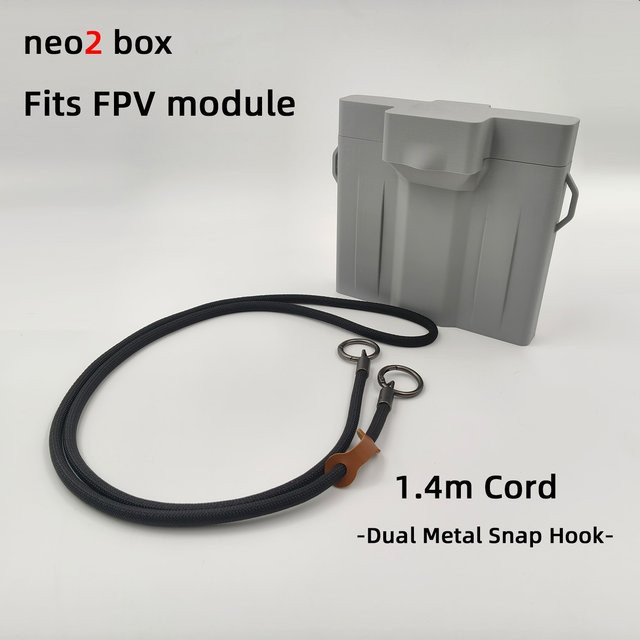 Stoßfestes Hartschalenetui für DJI Neo 2 in Grau, wasserdichte Aufbewahrungsbox für Drohnen und FPV-Module inklusive 1,4 m Kabel - Bild 1