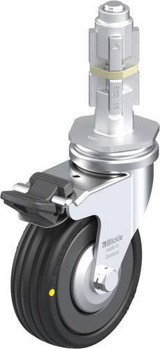 Blickle Lenkrolle 751169 LRA-VPA 75K-FI-EL-FA-E03 mit Feststeller, Rad-Durchmesser: 75 mm, Tragfähigkeit: 45 kg, Farbe: Schwarz/Silber - Bild 1