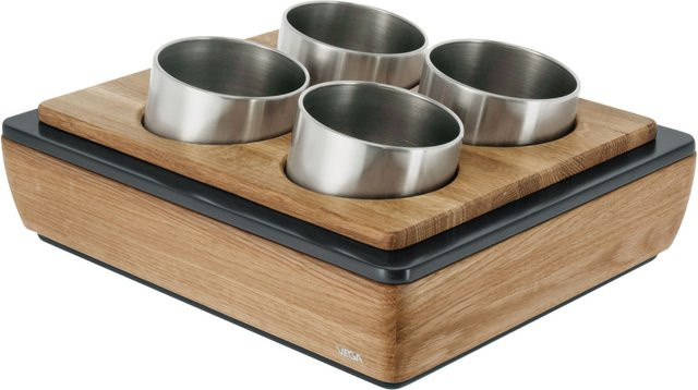 VEGA Besteckbehälter Montana GN 1/2 mit Köcher, Eiche und Edelstahl, B/T/H: 30,5 x 36,5 x 13,5 cm - Bild 1