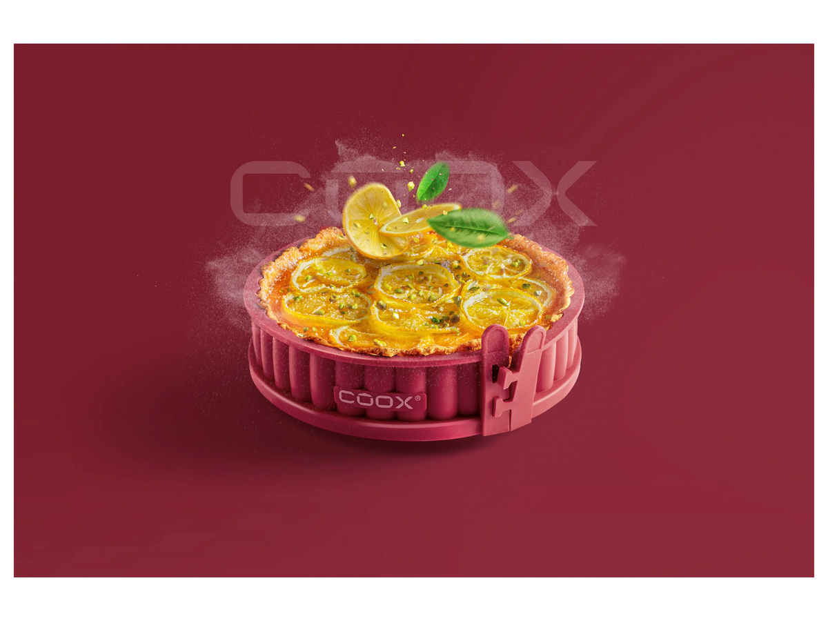COOX Quicheform mit Glasboden und Silikon, Dunkelrot, Durchmesser: 18,0 cm - Bild 2