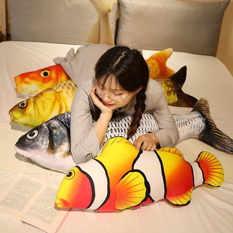Goldfisch Karpfen Plüschtier Plüschkissen 80cm - Bild 1