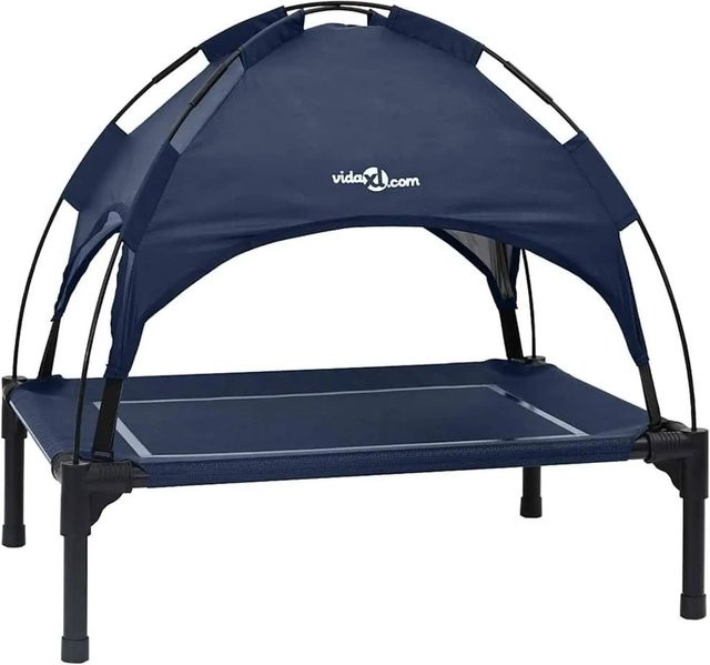 vidaXL Hundebett Marineblau mit Stahlgestell B/T/H: 63 x 49,5 x 60 cm - Bild 1