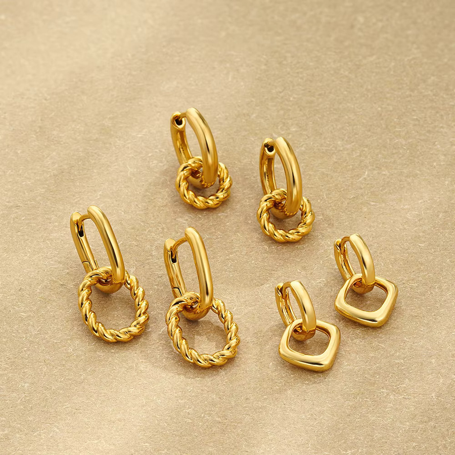 amofa Creolen, vergoldet, Gold, Damen, Vintage - Bild 2