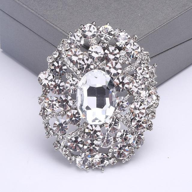 YIRAN Jewelry Brosche, Kristall-Strass, Glas, grau, Damen - Bild 1