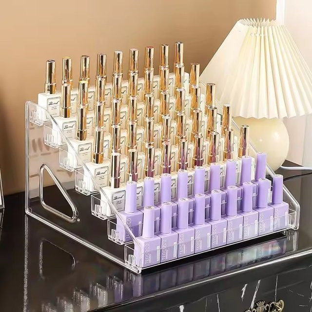 Transparentes Acryl-Parfümregal in Leiterform für Kosmetik, Lippenstifte und Lidschatten - Bild 1