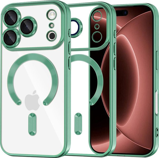 Techsuit Luxury Crystal MagSafe-Hülle für Apple iPhone 18 Pro Max und iPhone 17 Pro Max, Hellgrün/Transparent - Bild 1