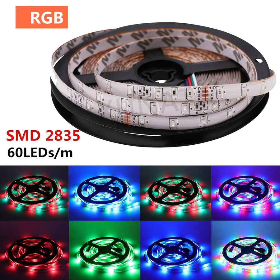 GAHADA RGB LED Streifen DC 12V Multicolour, 5m Länge, 60 LEDs/m, Wasserdichtes flexibles LED Lichtband für deine Indoor Dekoration - Bild 4