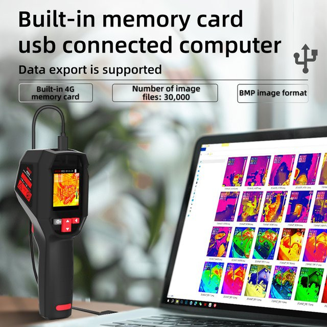 BSIDE Hand-Wärmebildkamera in Schwarz mit 240 x 240 Auflösung, 15 Farbpaletten und PC-Analysesoftware für Stromkreistests (Temperaturbereich -20 bis 550 °C) - Bild 1