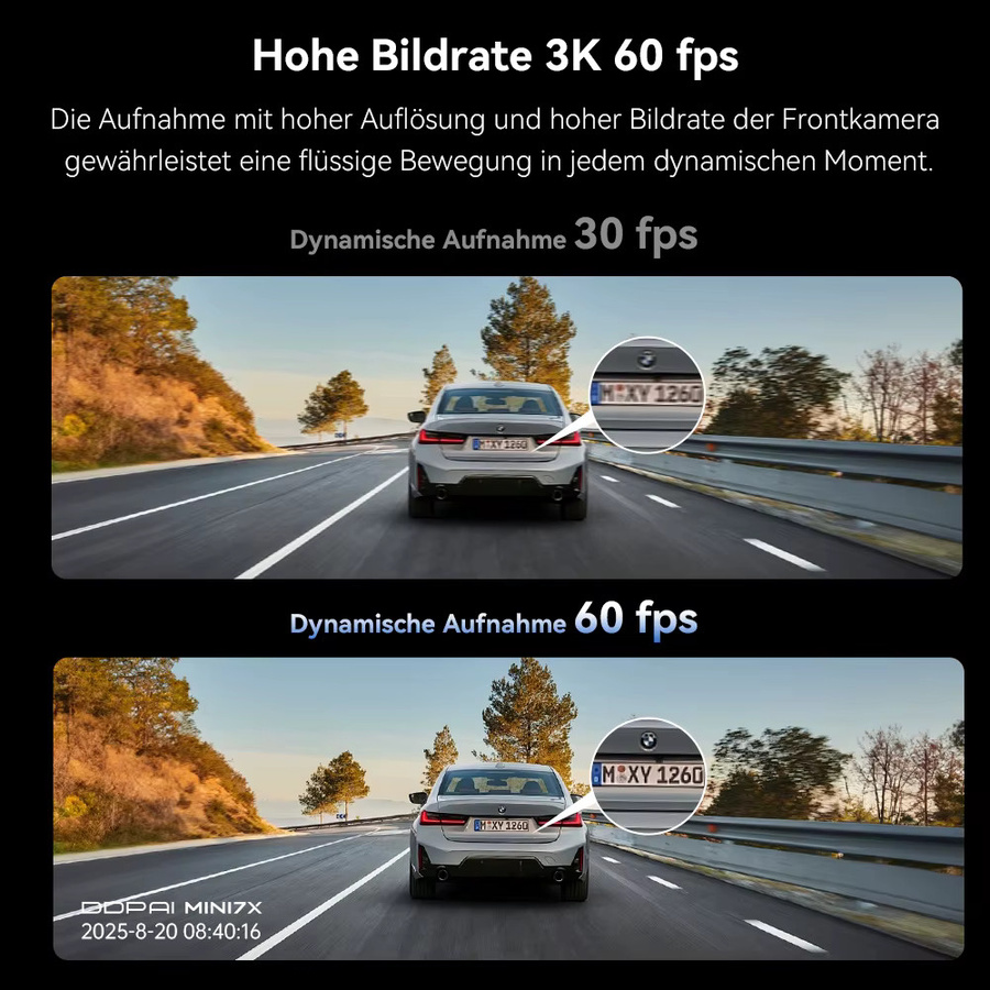 DDPAI MINI7X Dashcam mit UHD 4K Auflösung, 5GHz WLAN, GPS, ADAS und 128GB eMMC Speicher inklusive 24H Parküberwachung und NightVIS 2.0 - Bild 2