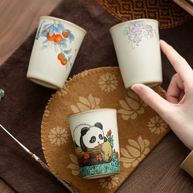 Ru Ofen Panda Keramiktasse in Weiß für Tee und Wasser - Bild 3