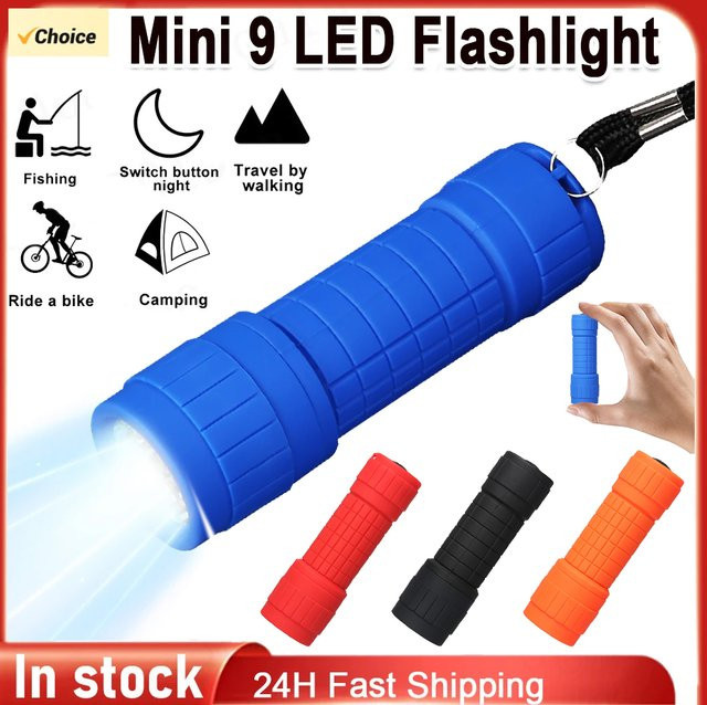 XIWANGFIRE Mini-Taschenlampe aus Aluminiumlegierung mit 9 LED und Umhängeband für Outdoor-Camping und Nachtangeln - Bild 1