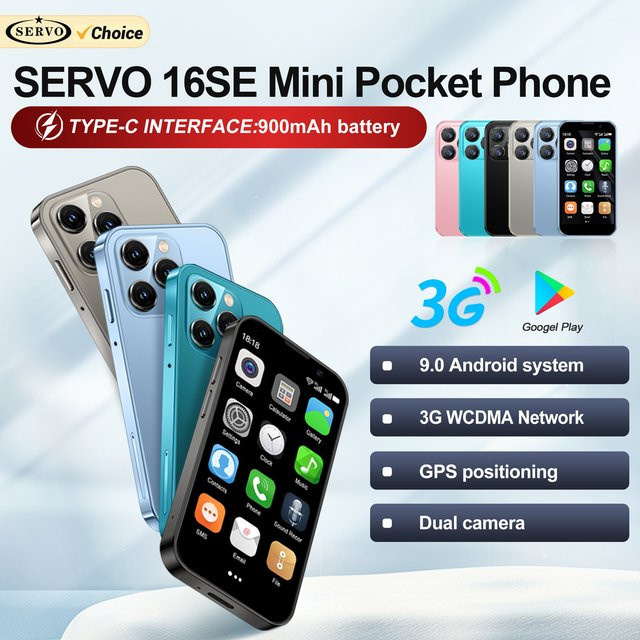SERVO 16SE Mini-Android-Smartphone in Pink mit 16 GB ROM, 3,0 Zoll Display, Dual SIM, Wifi, GPS und Face Unlock - Bild 1
