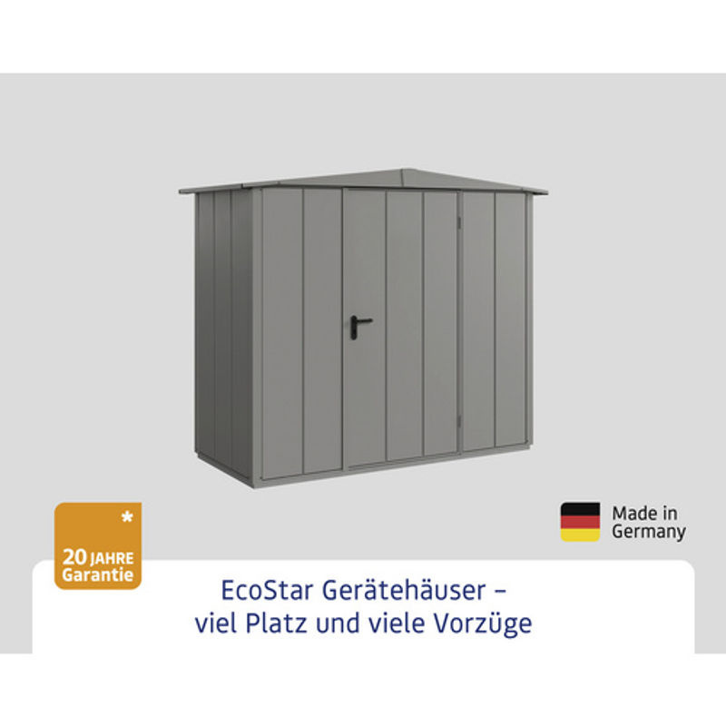 Ecostar Gerätehaus Elegant-S aus Metall in Grau, B/H/T: 238 x 216 x 107,8 cm - Bild 3