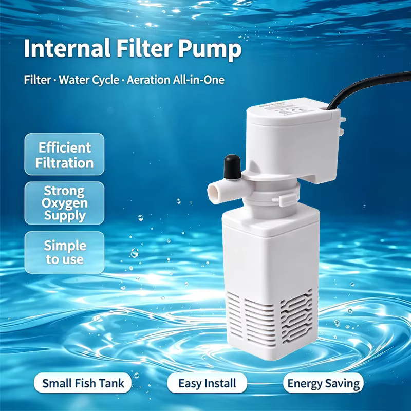 TUNFAN Aquarium-Filterpumpe in Weiß: Geräuscharme Tauchpumpe als Luft-Sauerstoff-Belüfter und Wellenerzeuger für dein Fischbecken (220V) - Bild 4