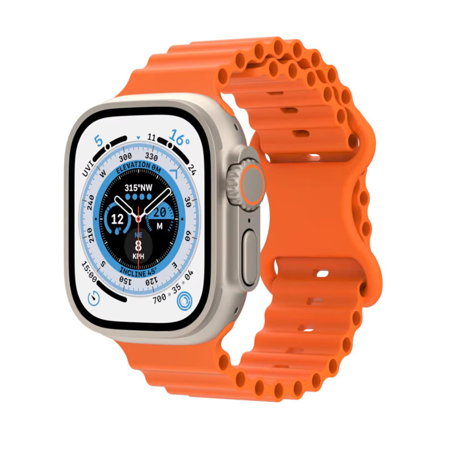 Uhrenarmband Silikon, Weiß, Apple Watch Ultra 1 2, Unisex - Bild 2
