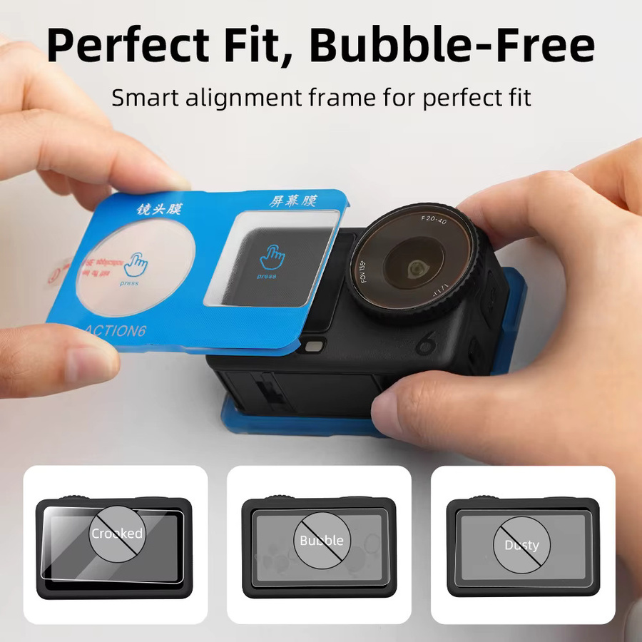 Flymile Displayschutzfolie und Objektivschutz für DJI OSMO Action 6, transparente HD-Schutzfolie für deine Action Camera - Bild 2