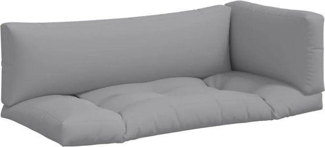vidaXL Palettenkissen 3-teiliges Set aus Polyester in Grau, wasserabweisend und UV-beständig - Bild 1