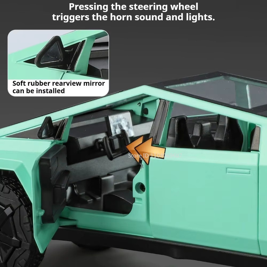MAKEDA Pickup Trailer Wohnmobil, Diecast Auto, 1:24, mit Licht und Sound - Bild 3