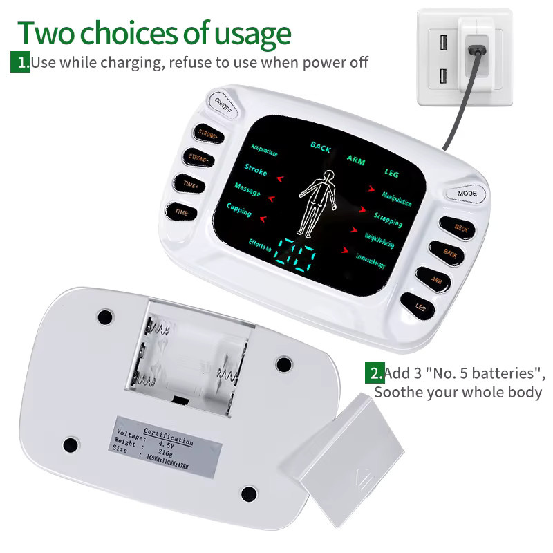 OPSLEA TENS-Akupunkturgerät, Elektrischer Niederfrequenz-Massageapparat, Weiß, Unisex - Bild 5