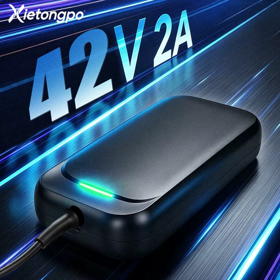 XIETONGPO 42V 2A Batterieladegerät für 36V E-Bike und Elektroroller, 84W Schnellladegerät für 10S Lithium-Batterien, Schwarz - Bild 4