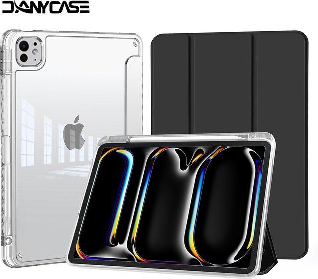 Apple iPad Hülle Transparent Schwarz für iPad Pro, iPad Air und iPad Mini - Bild 1