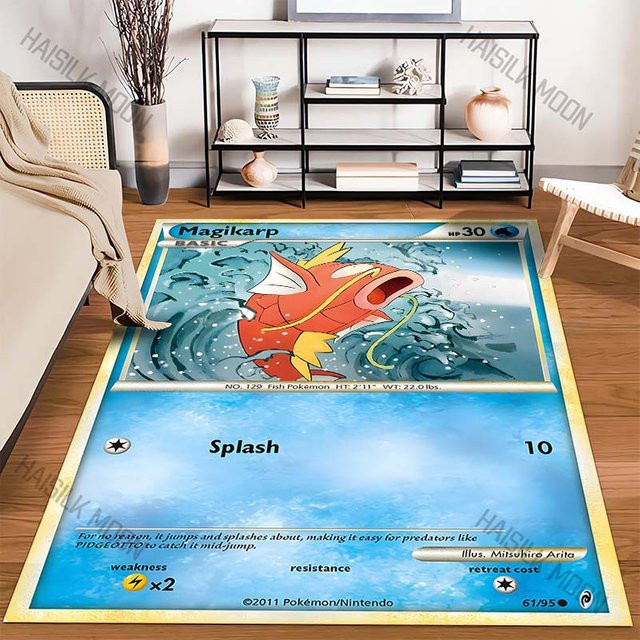 Pokémon Magikarp Teppich mit Motiv für Wohnzimmer und Schlafzimmer, Mehrfarbig, B/T: 80 x 50 cm - Bild 1