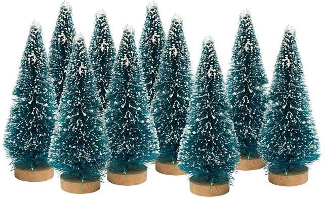 VBS Miniatur-Tannenbäume für Weihnachten in Grün, 10 Stück, Höhe: 6 cm - Bild 1